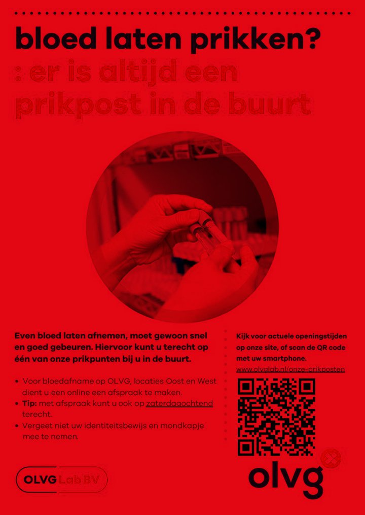 Poster prikposten online afspraak bloedafname