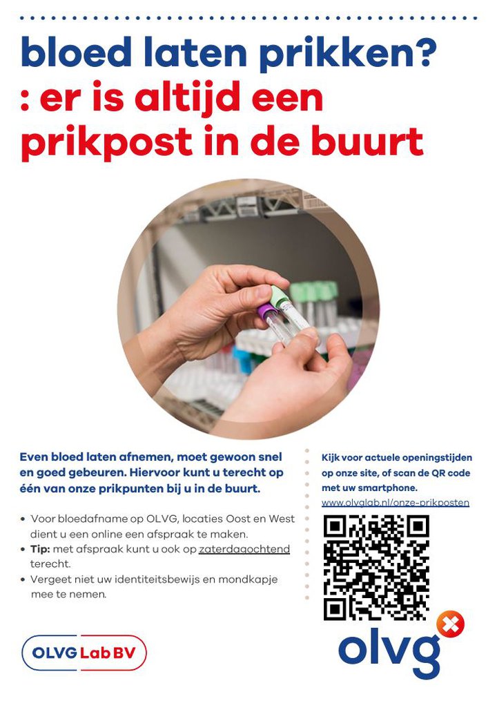 Poster prikposten online afspraak bloedafname